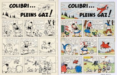 DUBOIS, Claude (Né en 1934) Colibri... Pleins Gaz! (Sylvain et Sylvette), planches...