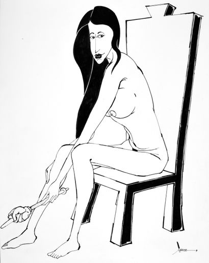 DOBRITZ, Jean (1956) Nu féminin.

Encre de Chine sur papier. Signé.

Dimensions :...