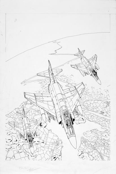 KOENIGUER, Michel (1971) Bomb Road. Tome 1 : Da Nang. Encre de Chine pour l'illustration...