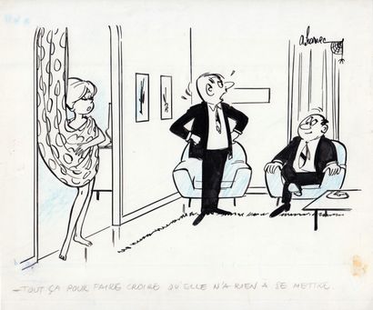 HARVEC, André (1918 - 2010) Ensemble de 6 dessins, dimensions diverses, crayon, encre...