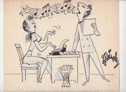 FARINOLE, Pierre (1906-1960) Ensemble de six dessins, dimensions variées.

Crayon,...