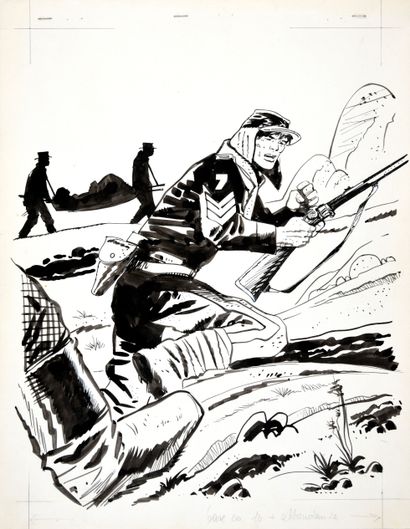 PRATT, Hugo (1927-1995) SERGEANT KIRK - VOLUME 7. TUSKAR THE CRUEL 

India ink for...