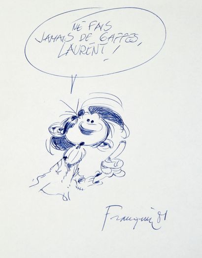 FRANQUIN SPIROU AND FANTASIO. Radar the Robot. First edition from Dupuis with a pen...