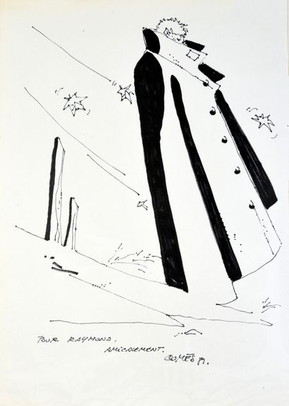 COMES L'ombre du Corbeau. Edition originale Lombard 1981 agrémentée d'un dessin dédicace,...