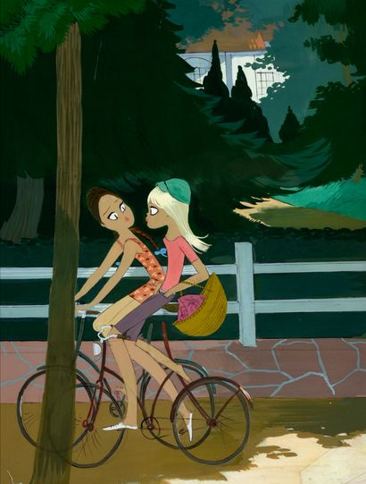KIRAZ Edmond Kirazian, dit (1923-2020) 2 Les Parisiennes 2. Illustration "Les vélos".

Edmond...