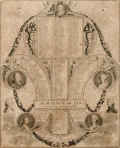 null Almanach du Lys pour l'année 1816. Six mois à la page, publié chez Charron à...