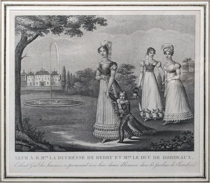 null Marie-Caroline, duchesse de Berry (1798-1870). Gravure intitulée: «Leurs Altesses...