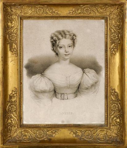 null Louise, Mlle d'Artois, duchesse de Parme (1819- 1864). Portrait le représentant...