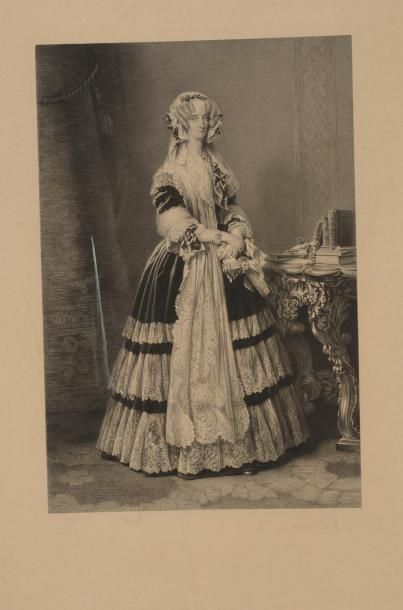 null Marie-Amélie, reine des Français. Gravure d'après le portrait de Franz-Xaver...