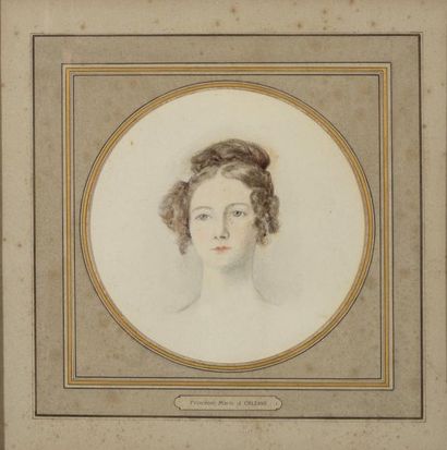 Ecole française du début du XIXème siècle Portrait de la princesse Marie d'Orléans...