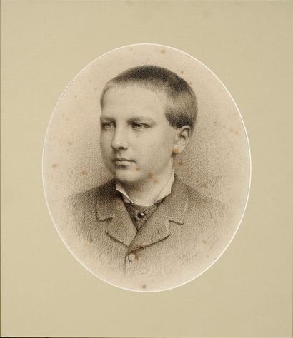 FAISRE Tony (école du XIXème siècle) Portrait d'enfant en buste représentant le prince...
