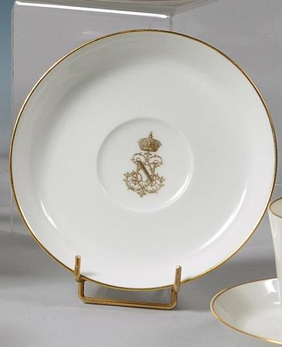 null Napoléon III, empereur des Français (1852-1870). Sous-tasse à café en porcelaine...