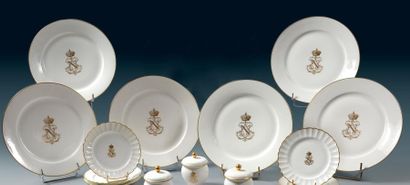 null Napoléon III, empereur des Français (1852-1870). Lot de six assiettes plates...