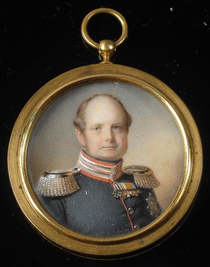 null Frédéric-Guillaume IV, roi de Prusse (1795-1861). Portrait miniature peint sur...