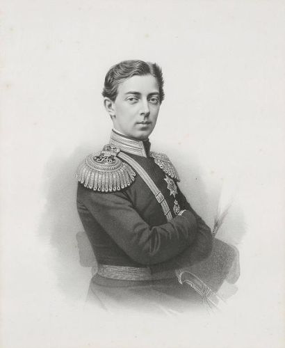 null Nicolas Alexandrovitch, grand-duc de Russie (1843- 1865). Gravure de Smirnoff,...