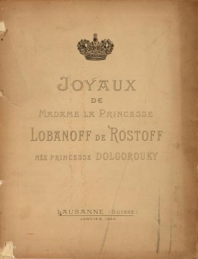 null Joyaux de la Princesse Lobanoff de Rostoff, née princesse Dolgorouky. Catalogue...