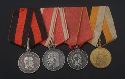 null Bar rette de quatre médailles avec ruban: Commémoration du Tricentenaire des...