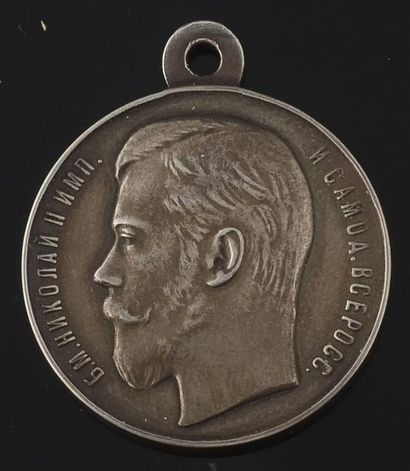 null Médaille de l'Académie de médecine, en argent, au profil de l'empereur Nicolas...