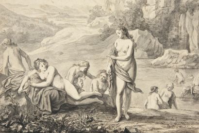 Atelier de Cornelis van POELENBURGH (1594-1667) 


Diana at the bath, in an italian...