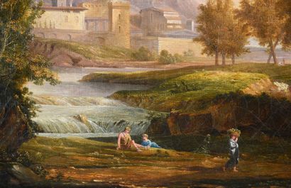 Jean-Rodolphe GAUTIER (1764, Genève ? c. 1820) 
Bergers dans un paysage
Paire de...