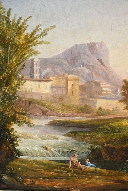 Jean-Rodolphe GAUTIER (1764, Genève ? c. 1820) 
Bergers dans un paysage
Paire de...