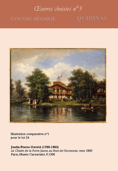 Justin Pierre OUVRIÉ (1806-1879) 
Camp militaire devant le château de Vincennes,...