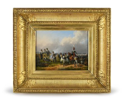 Hippolyte LECOMTE (1781-1857) 
Spanish prisoners led to their depot 1824
Oil on canvas...