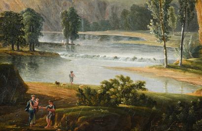 Jean-Rodolphe GAUTIER (1764, Genève ? c. 1820) 
Bergers dans un paysage
Paire de...