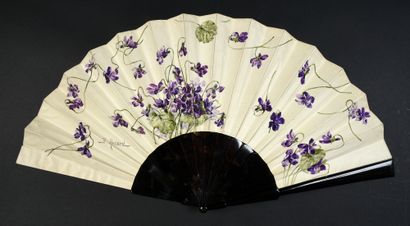 null B. Renard,Les violettes de l'amour, vers 1880- 1900
Éventail plié, la feuille...