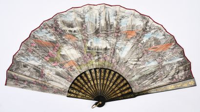 null Views of Vienna, circa 1880-1890
Large folded fan, the double sheet of cloth...