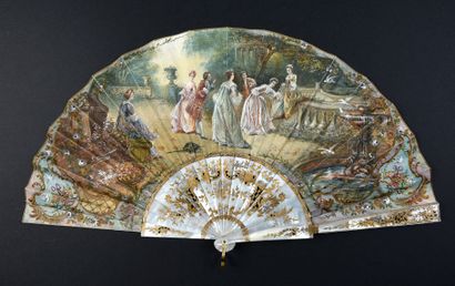 null The Game of the Hot Hand, circa 1900-1920
Folded fan, the skin sheet painted...