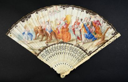 null Prisoners of Love, circa 1700-1720
Folded fan, the leaf in skin, mounted in...