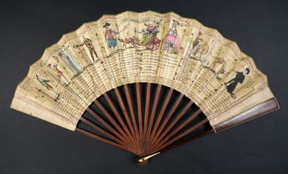 null "Nec Pluribus Impar", circa 1785-1790
Folded fan, the double sheet of engraved...