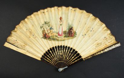 null The milkmaid and the hunters, circa 1820-1830
Folded fan, the double sheet of...