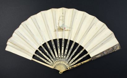 null The Dutch East India Company, circa 1780
Folded fan, the leaf in skin, mounted...