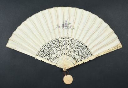 null Here is a bouquet, circa 1740-1750
Folded fan, the leaf in skin, mounted in...