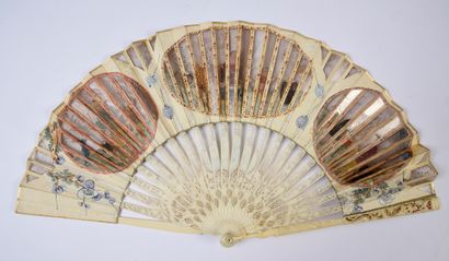null Transparency of mica, Voyage au Pays du Levant, circa 1760
Rare folded fan,...