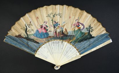 null Telemachus and Calypso, ca. 1730
Folded fan, the double gouache-painted sheet...