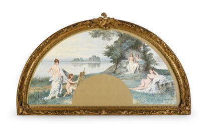 L'Amour peintre, vers 1899 Feuille d'éventail...