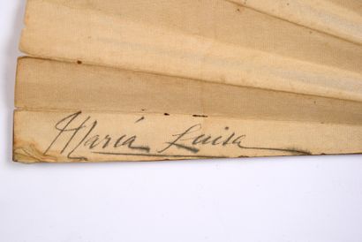 null Éventail autographe Anchorena, 1899
Éventail plié, la feuille double en soie...
