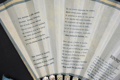 null L'indépendance de l'Argentine, 1916
Éventail plié, la feuille en papier, montée...