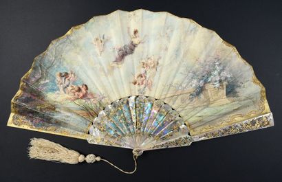 null Rain of Petals, ca. 1890-1900
Folded fan, the gouache-painted skin leaf of Flora...