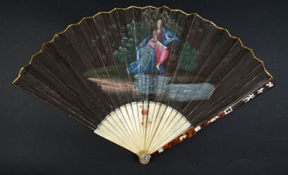 null Concerto in the garden, circa 1730
Folded fan, the double sheet in wallpaper...