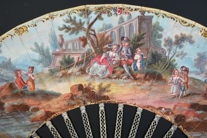 null Les amours enfantines, circa 1770-1780
Folded fan, the skin sheet lined with...