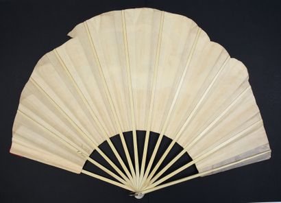 null The storks of French Alsace, circa 1918
Very large folded fan, a rare historical...