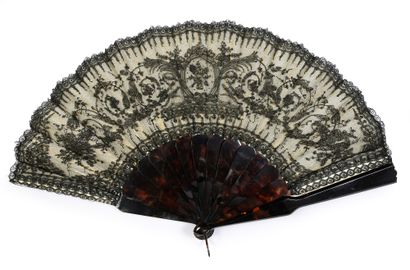 The Two Lovers, circa 1880
Folded fan, black...