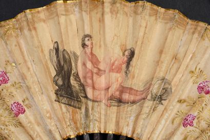 null Carnal relations, circa 1830
Very rare folded fan, pornographic, the double...