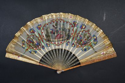 Voyages lointains, circa 1830
Rare fan, the...