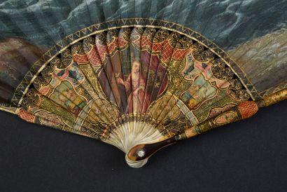 null The Triumph of Galatea, circa 1720
Folded fan, the double sheet in painted skin...