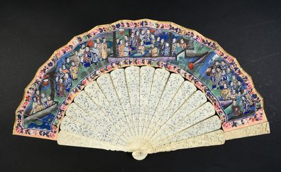  The Young Child, China, ca. 1850 Folded fan, the double sheet painted on both sides....